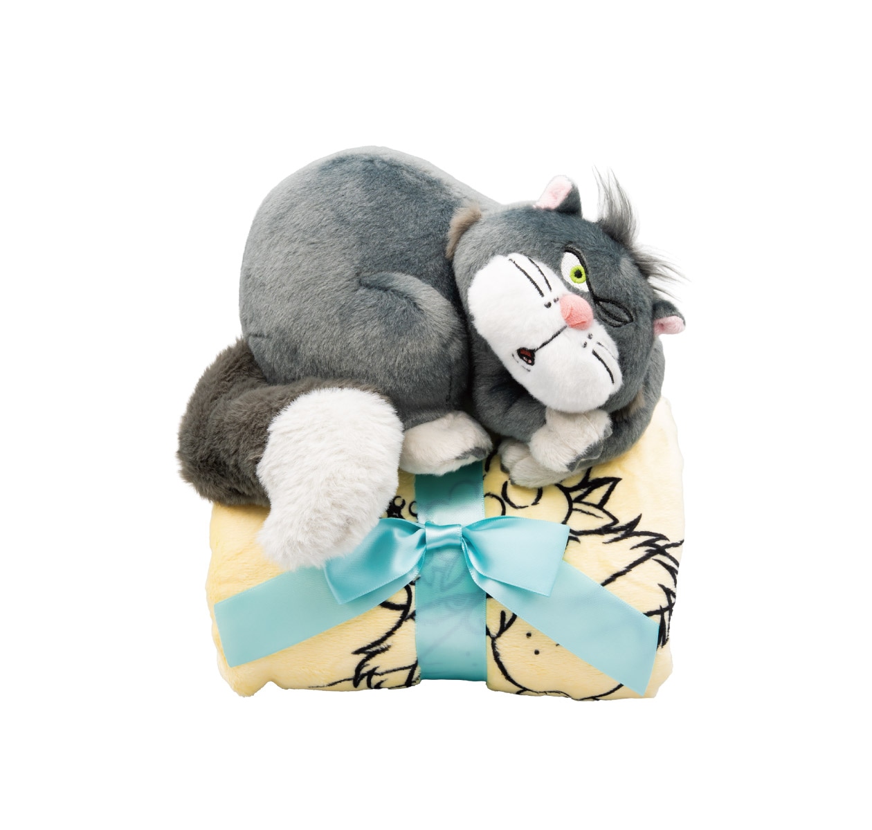 Happyくじ「Disney にゃん・にゃん・にゃん 」LAST賞 ルシファーのぬいぐるみ付きブランケット（ぬいぐるみ / 全高約15cm）