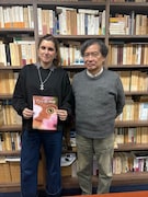 「アメリと雨の物語」の監督マイリス・ヴァラード（左）と片渕須直（右）