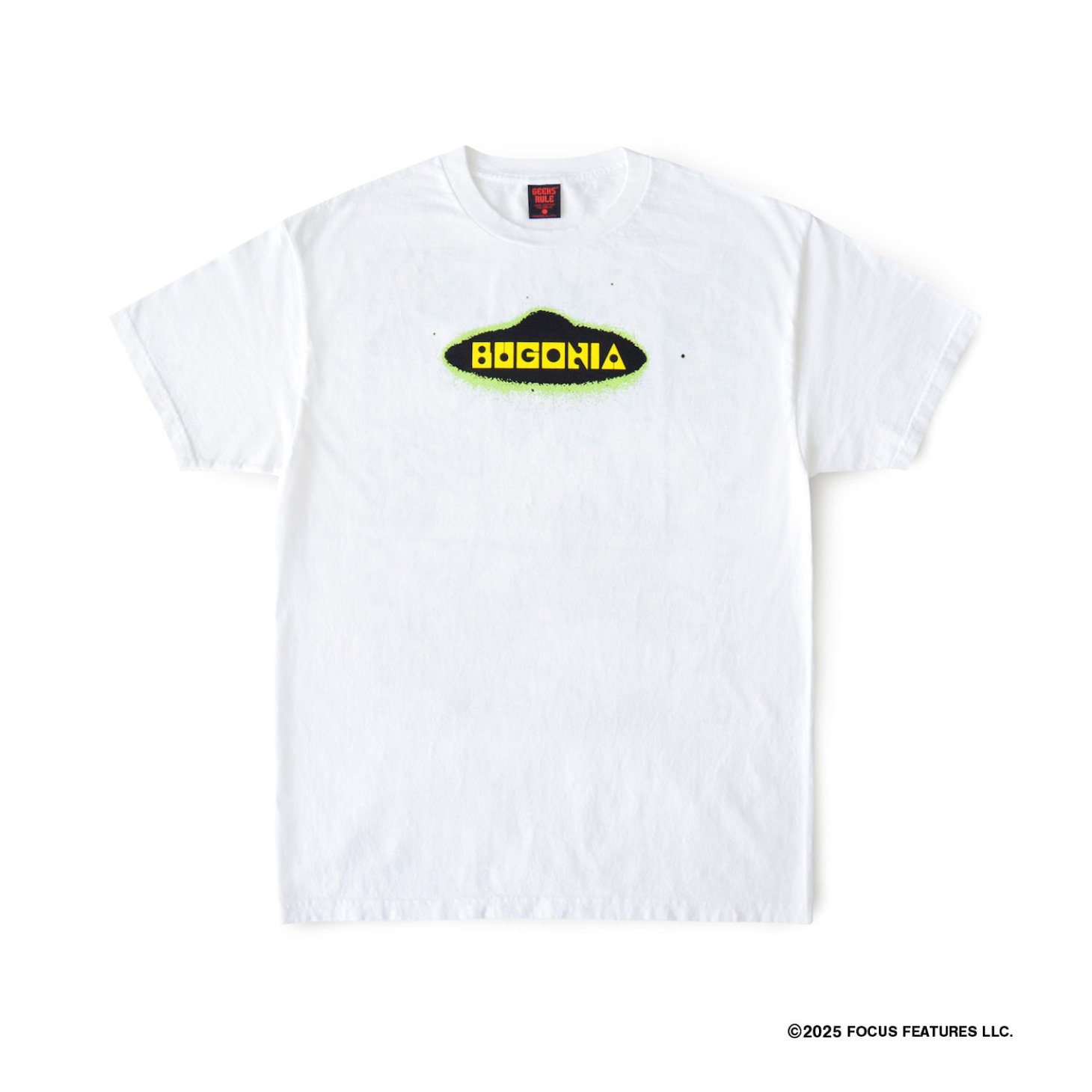 「ブゴニア」×GEEKS RULEコラボTシャツ（表）