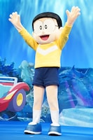 「映画ドラえもん 新・のび太の海底鬼岩城」完成披露試写会より、のび太。今日も元気に挨拶した