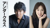 特集ドラマ「アンダークラス」に出演する織田裕二（左）と宮内ひとみ（右）