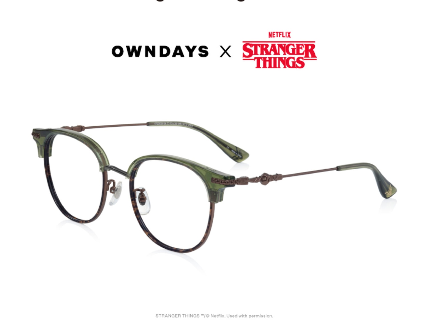 「OWNDAYS × Stranger Things」DUNGEONS & DRAGONS model（カーキ / 税込1万4000円）