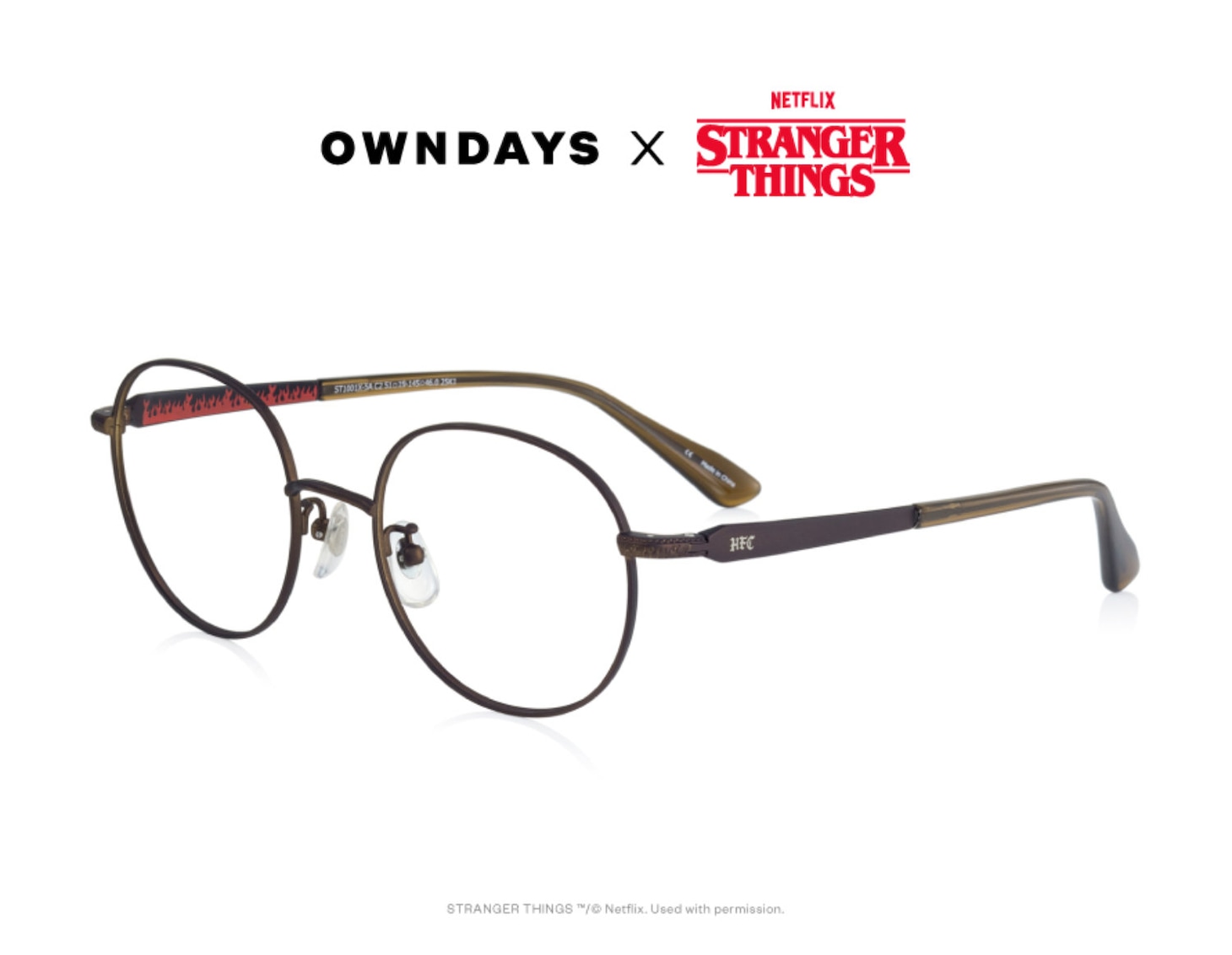 「OWNDAYS × Stranger Things」HELLFIRE CLUB model（マットブラウン / 税込1万2000円）