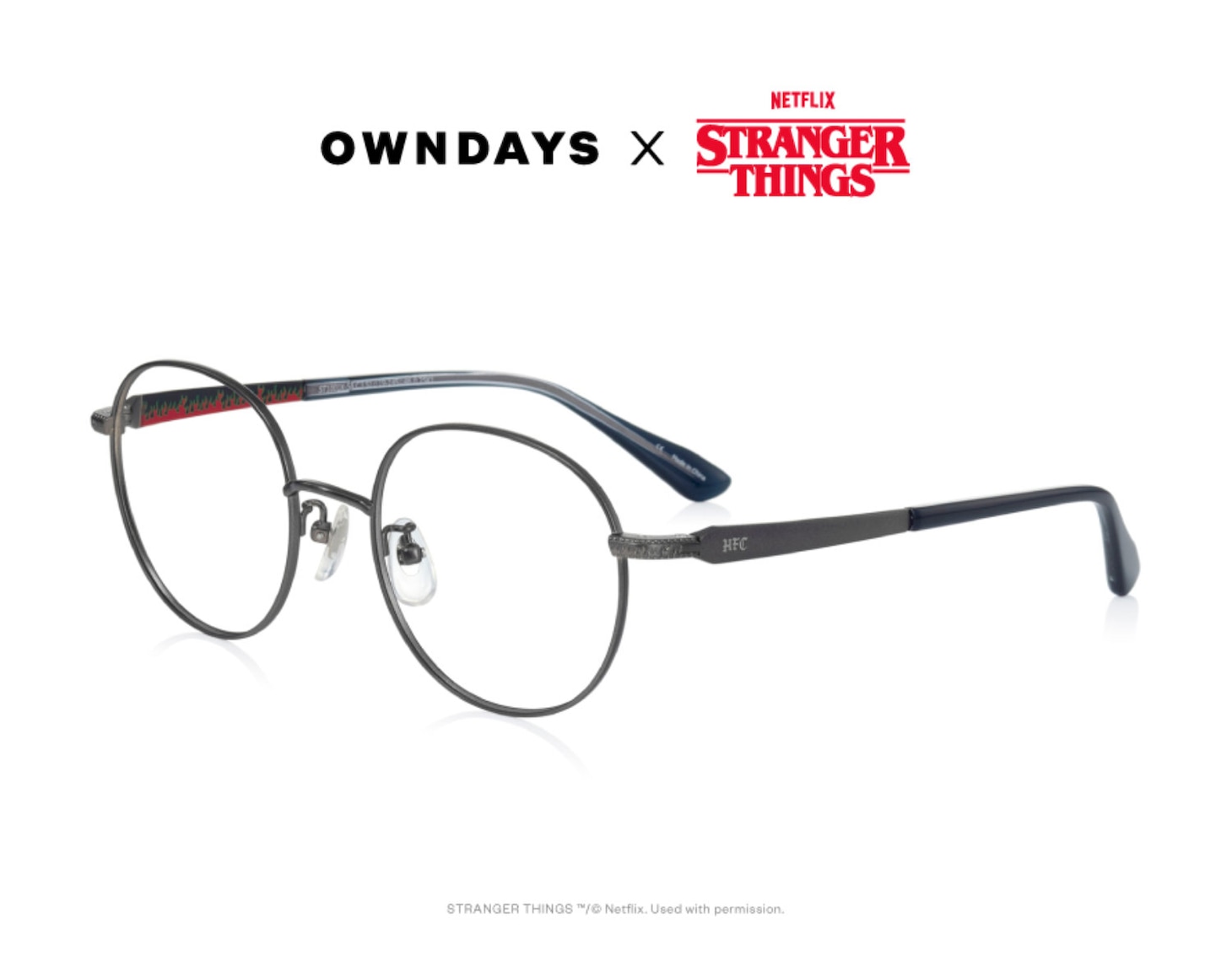 「OWNDAYS × Stranger Things」HELLFIRE CLUB model（マットガン / 税込1万2000円）