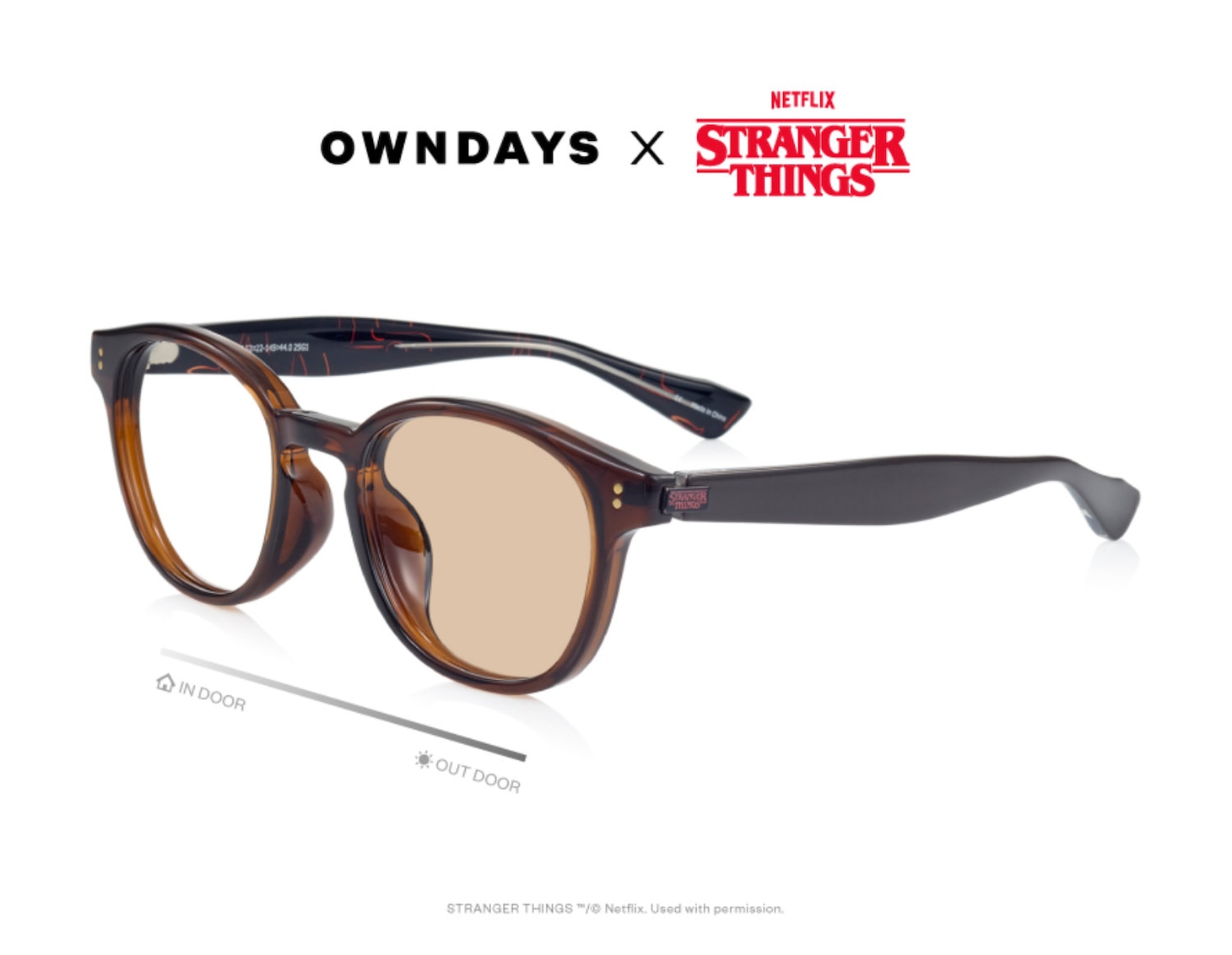 「OWNDAYS × Stranger Things」HAWKINS model（ブラウン / 税込1万円）