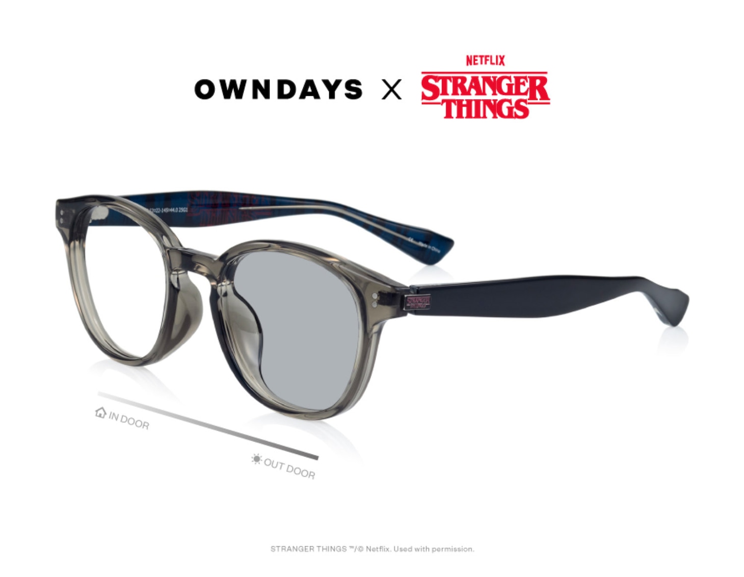 「OWNDAYS × Stranger Things」HAWKINS model（ライトグレー / 税込1万円）