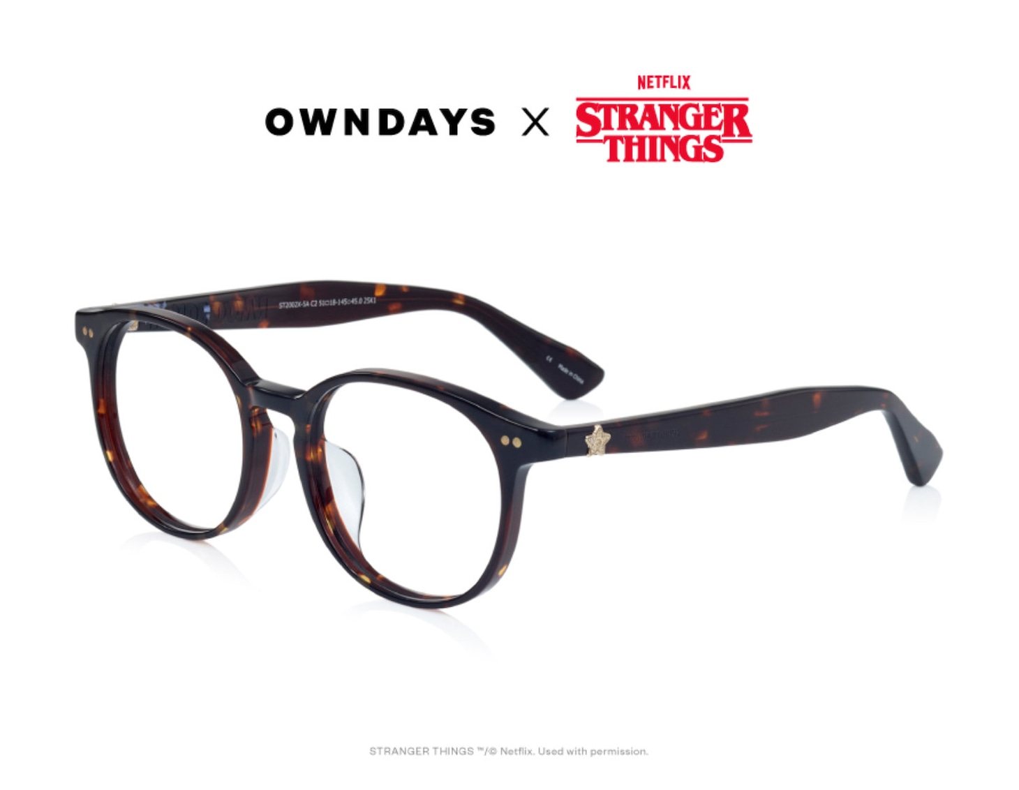 「OWNDAYS × Stranger Things」UPSIDE DOWN model（ブラウンデミ / 税込1万2000円）