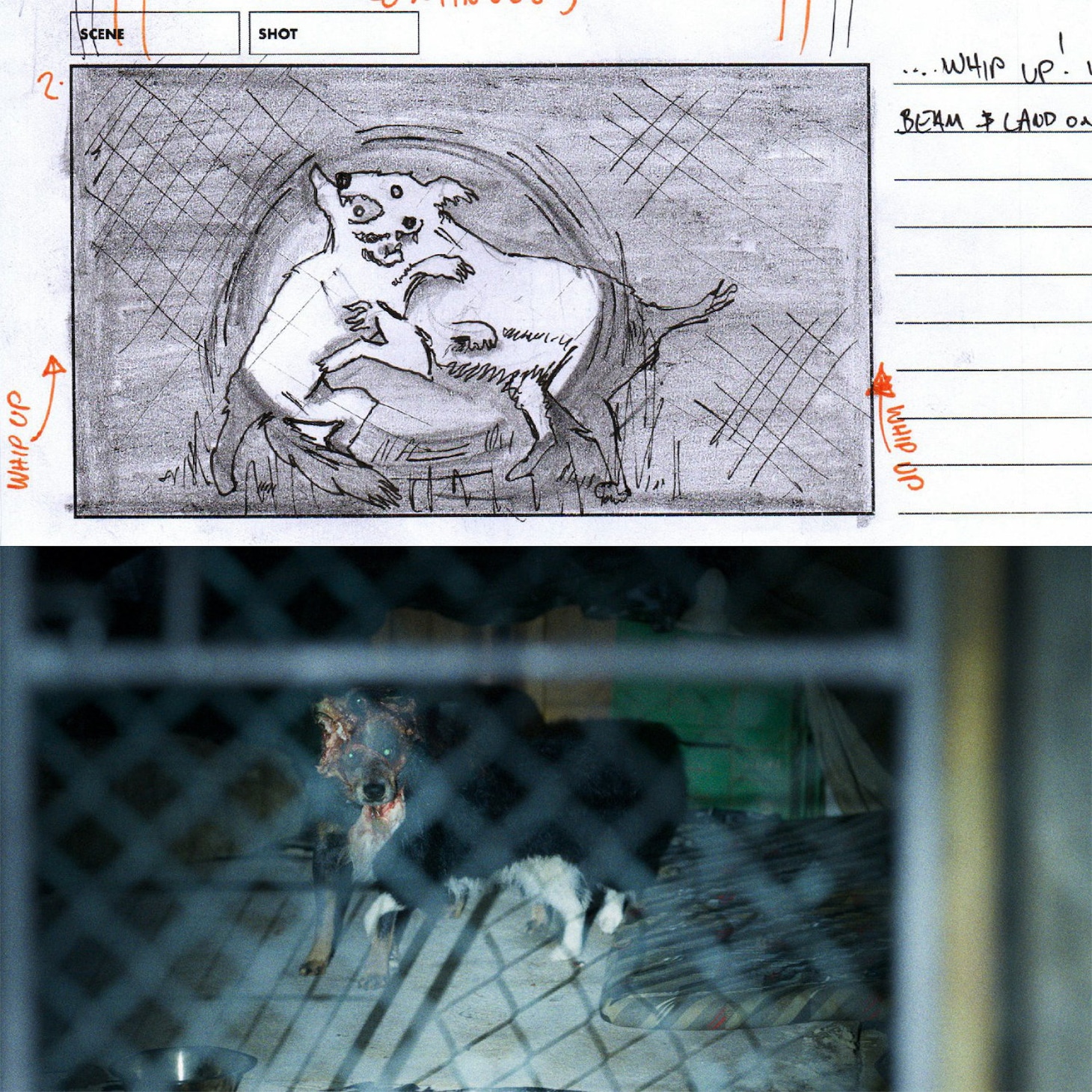 「トゥギャザー」監督のマイケル・シャンクスによる画コンテと本編画像