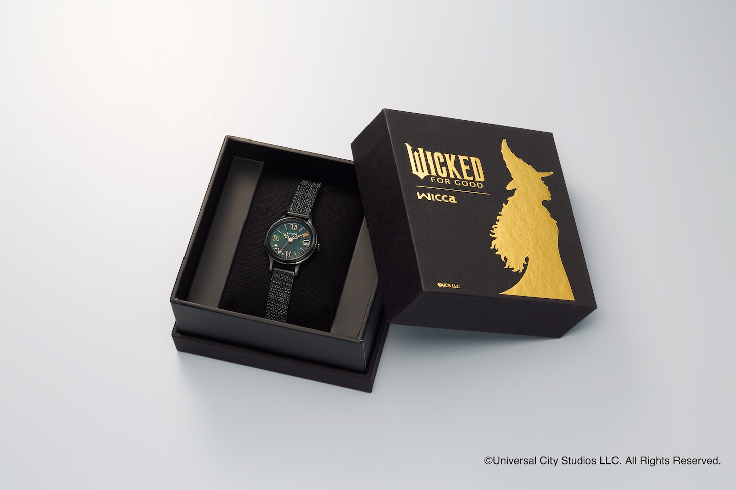 限定ボックスに入れられたwicca（ウィッカ）「ウィキッド 永遠の約束」スペシャルモデル（エルファバ）