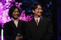 ドラマ「ちるらん 新撰組鎮魂歌」の制作発表イベントの様子。左から宮﨑秋人、藤原季節