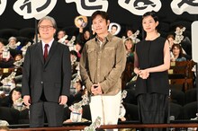 映画「しあわせな選択」ジャパンプレミアの様子。左からパク・チャヌク、イ・ビョンホン、河合優実