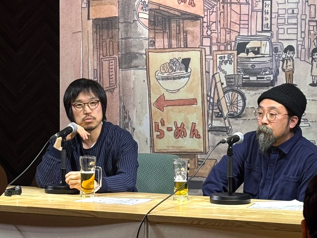 「リンダ リンダ リンダ 4K デジタルリマスター版」トークライブの様子。左から向井康介、山下敦弘