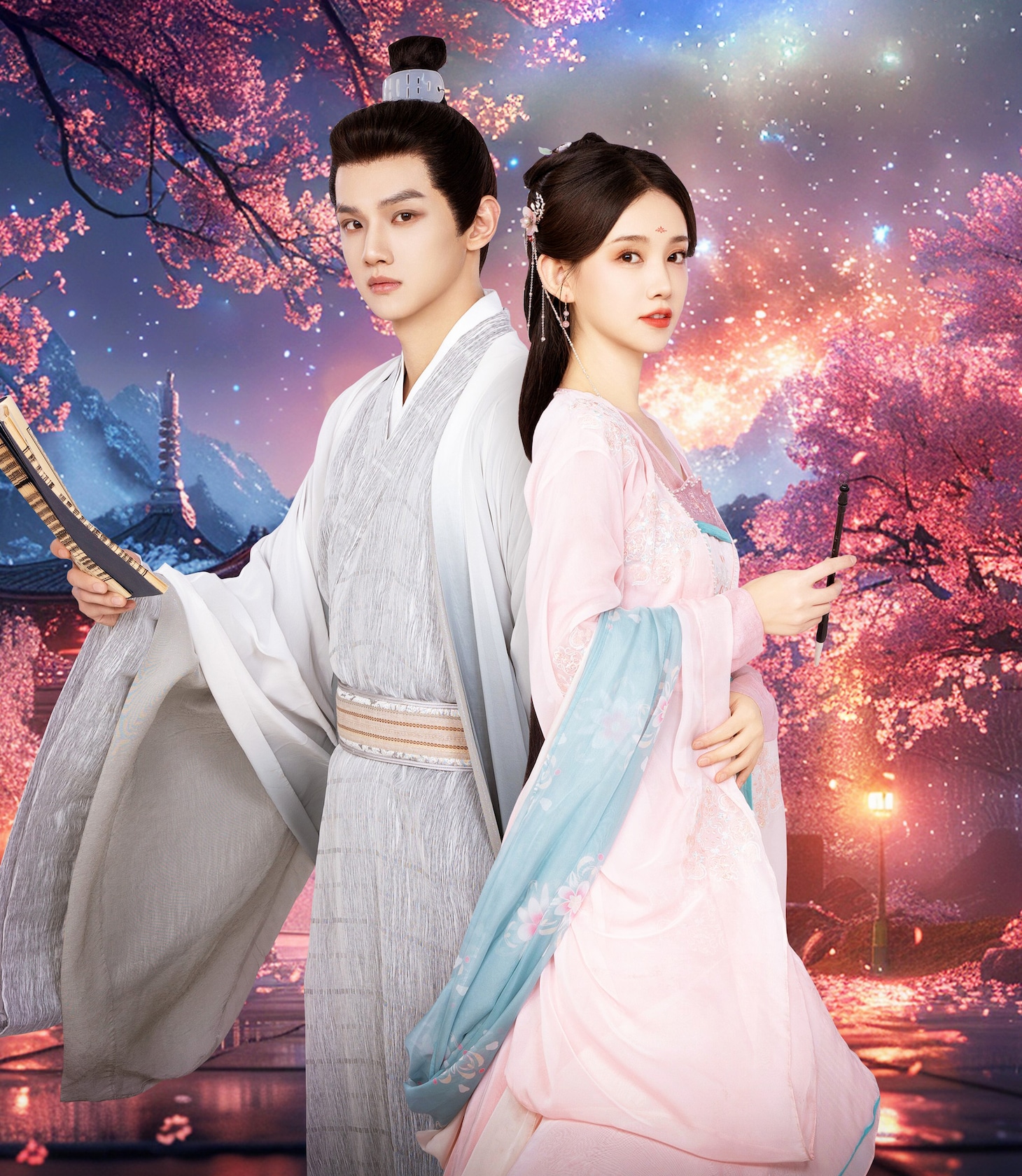 中国ドラマ「命書執筆～運命を書き換える恋と覚醒～」ビジュアル。左からイエ・ションジア（葉盛佳）演じる陸淮、リー・ムーチェン（李沐宸）演じる蘇雲 ©︎Shenzhen Tencent Computer Co.,Ltd