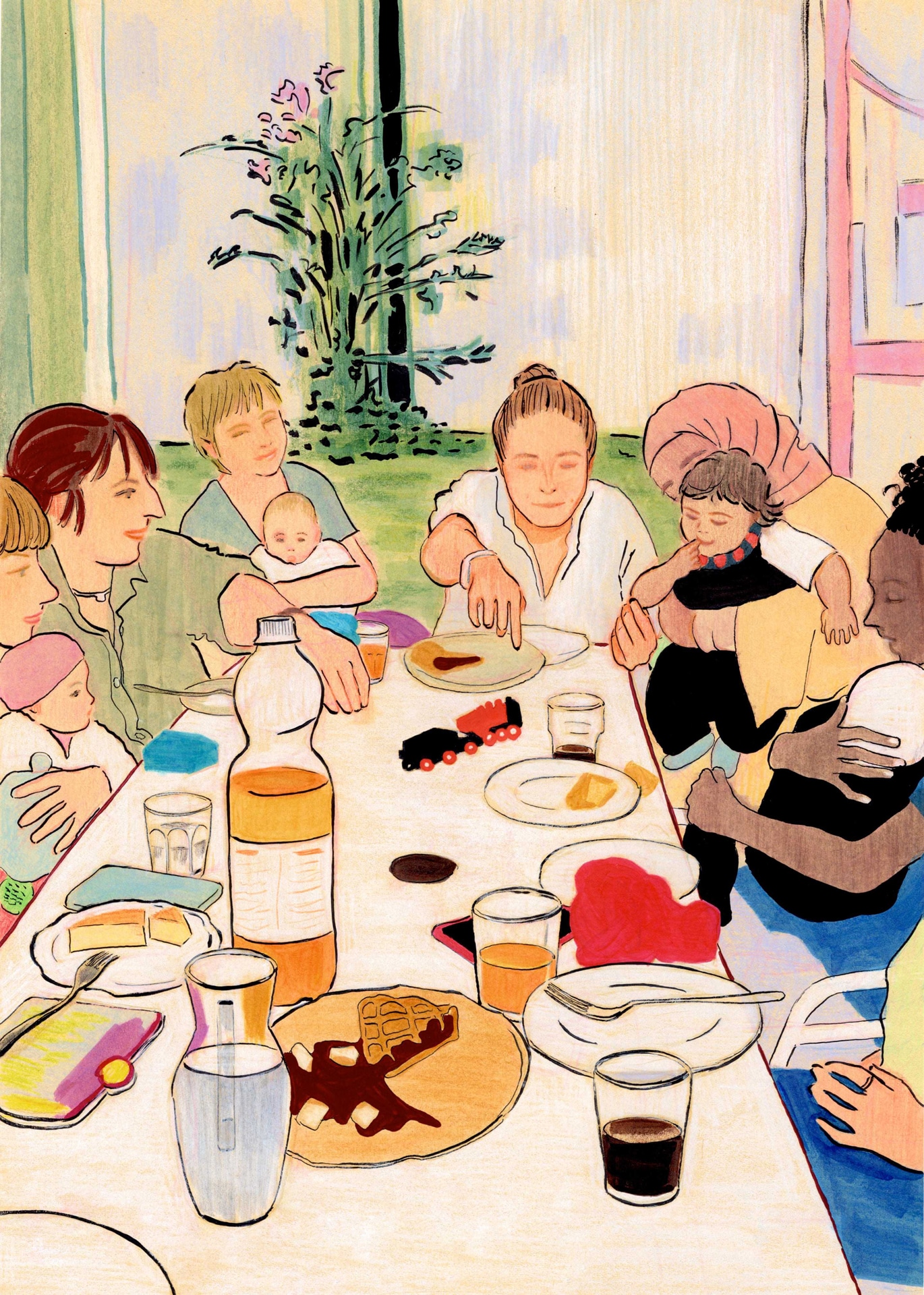 イラストレーター原倫子による「そして彼女たちは」の描き下ろしイラスト