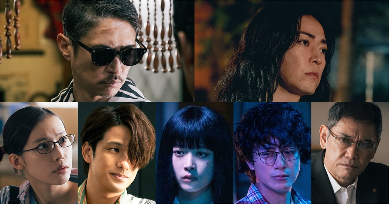 DMM TVオリジナルドラマ「外道の歌 SEASON2」のキャスト。上段左から窪塚洋介、亀梨和也。下段左から南沙良、森崎ウィン、馬場ふみか、溝端淳平、杉本哲太