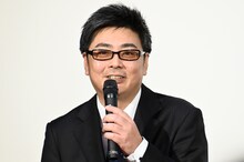 連続テレビ小説「風、薫る」試写会に出席した制作統括の松園武大。Mrs. GREEN APPLEが担当する主題歌について「何度聴いても心地よい」と語った