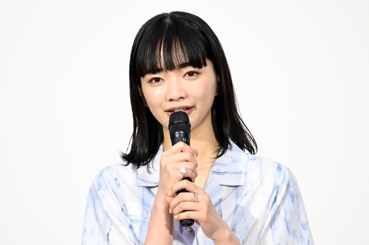 連続テレビ小説「風、薫る」試写会に出席した見上愛