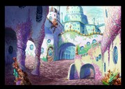 「映画ドラえもん 新・のび太の海底鬼岩城」美術ボード（ムー連邦の街並み）