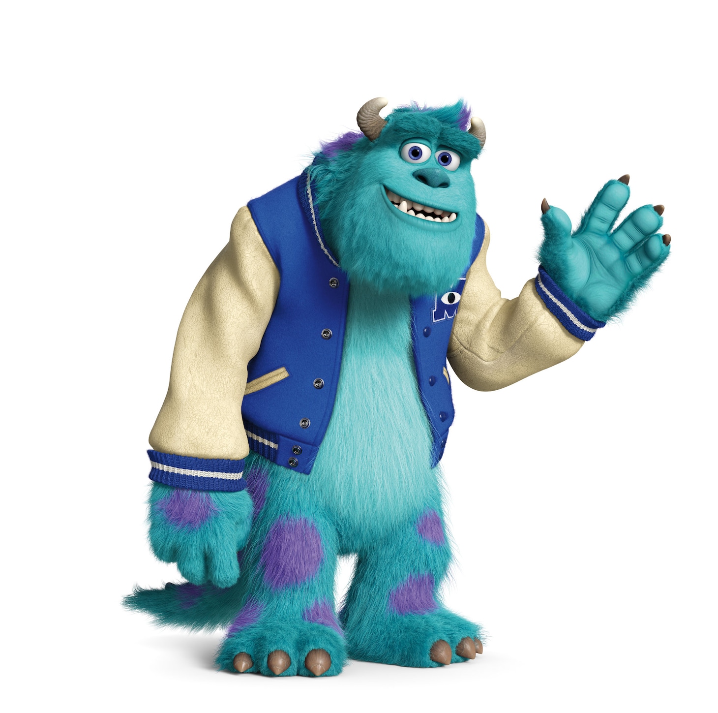 「モンスターズ・ユニバーシティ」より、サリー。天性の“怖がらせ”の才能に甘えているうぬぼれ屋。巨体に恐ろしい吠え声を持ち、いつでも余裕のデカい態度は注目の的。だが、今まで1人で背負ってきた“優秀な一族”のプレッシャーに負けそうになる