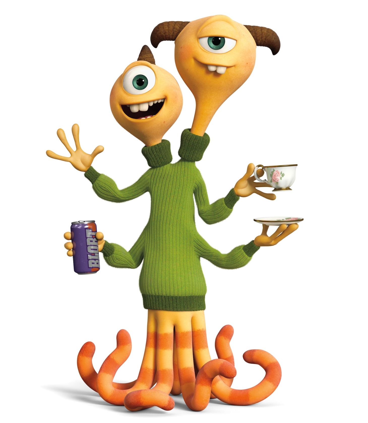 「モンスターズ・ユニバーシティ」より、テリ＆テリー・ペリー。OK（ウーズマ・カッパ）のメンバー。1つの体に2つの頭を持っている。弟のテリ（左）は明るい性格で、ダンス部に入っている。兄のテリー（右）は現実的な性格でたびたび言い争いをしている