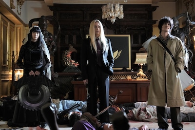 映画「SAKAMOTO DAYS」より、“殺し屋界の最高戦力”と呼ばれるORDERの面々。左から生見愛瑠、八木勇征、北村匠海