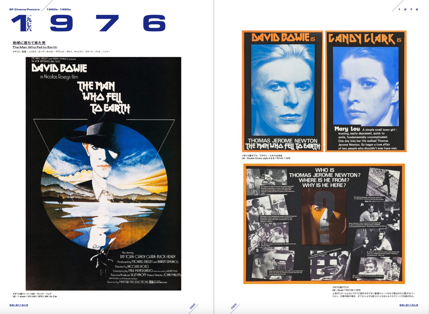 SF映画ポスター・コレクション '60s - '80s」より、「地球に落ちて来た