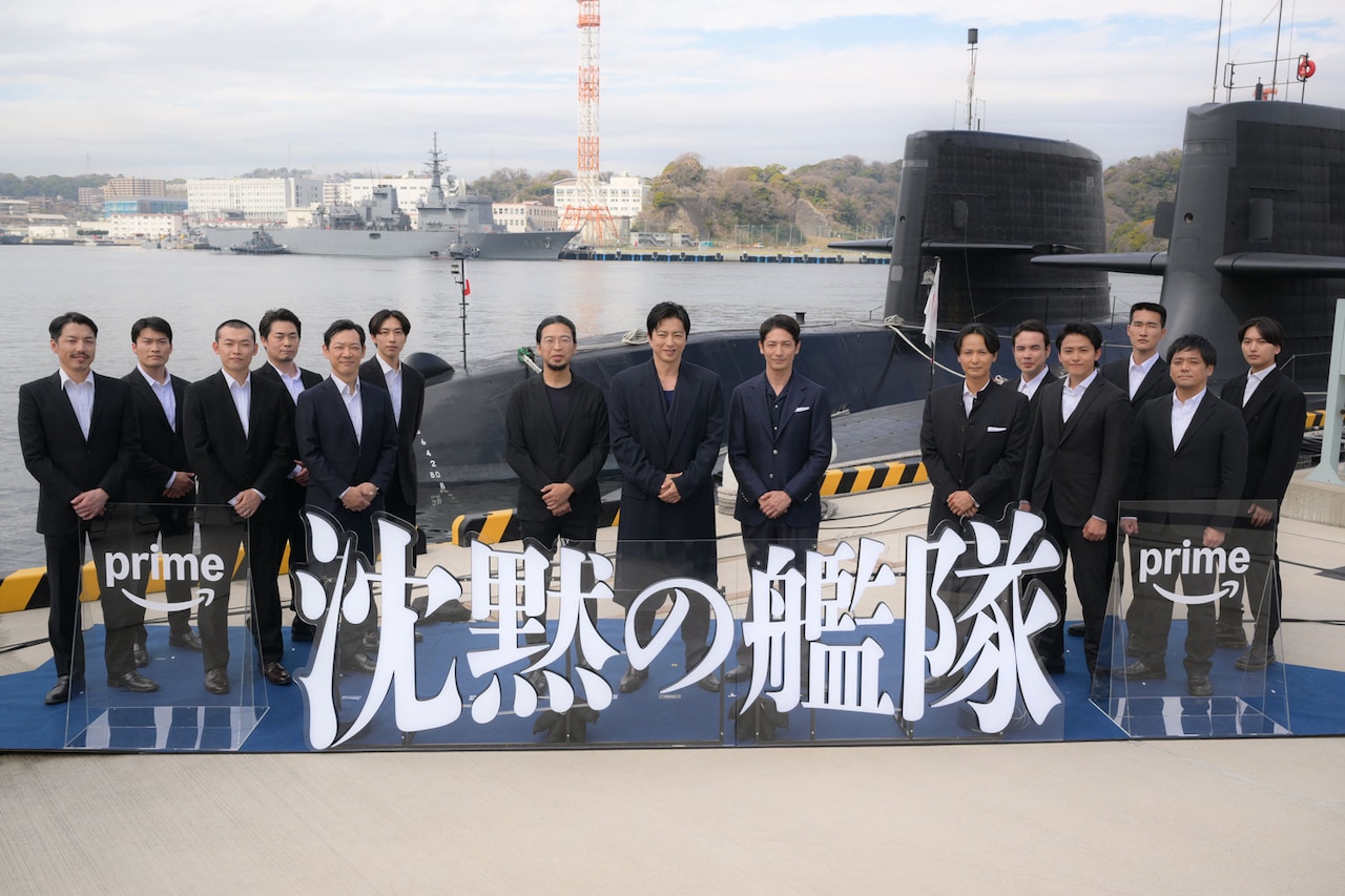 映画「沈黙の艦隊 北極海大海戦」制作決定イベントの様子。主演・プロデューサーの大沢たかお（中央）、キャストの玉木宏（中央右）、監督の吉野耕平（中央左）らが出席した