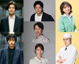 左列上から岡田将生、染谷将太。中央列上から山田裕貴、堤真一、有村架純。右列上から永作博美、松山ケンイチ