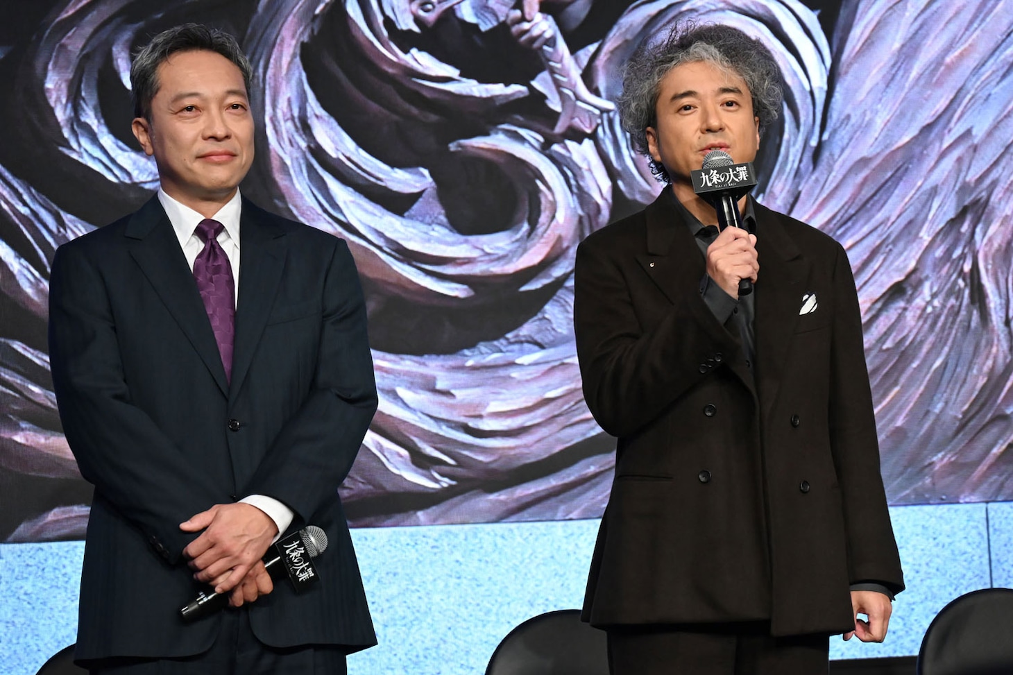 Netflixシリーズ「九条の大罪」配信直前イベントにて、左から音尾琢真、ムロツヨシ