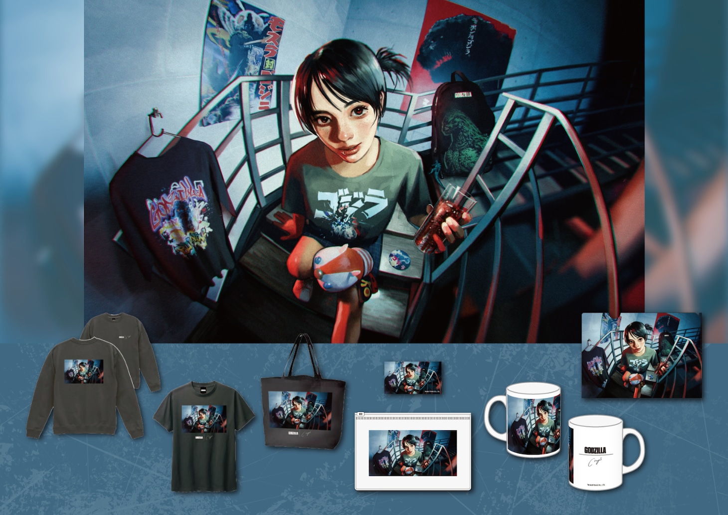 ゴジラ・ストア「HEAT RAY CAMPAIGN（ヒートレイキャンペーン）」商品ビジュアル（雪下まゆver）