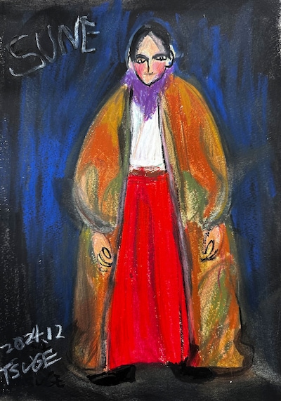 映画「脛擦りの森（すねこすりのもり）」より、柘植伊佐夫によるさゆりのデザイン画