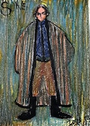 映画「脛擦りの森（すねこすりのもり）」より、柘植伊佐夫による若い男のデザイン画（ドテラ姿）.