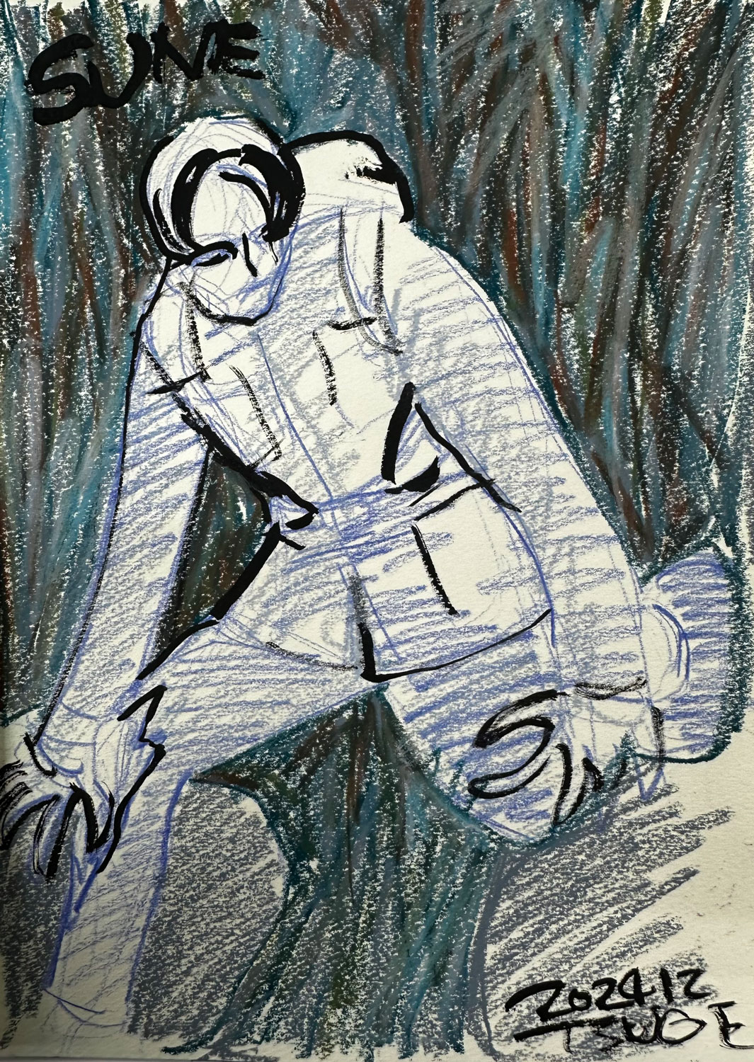 映画「脛擦りの森（すねこすりのもり）」より、柘植伊佐夫による若い男の初期設定画