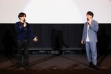 映画「鬼の花嫁」大阪舞台挨拶にて、左から永瀬廉、伊藤健太郎