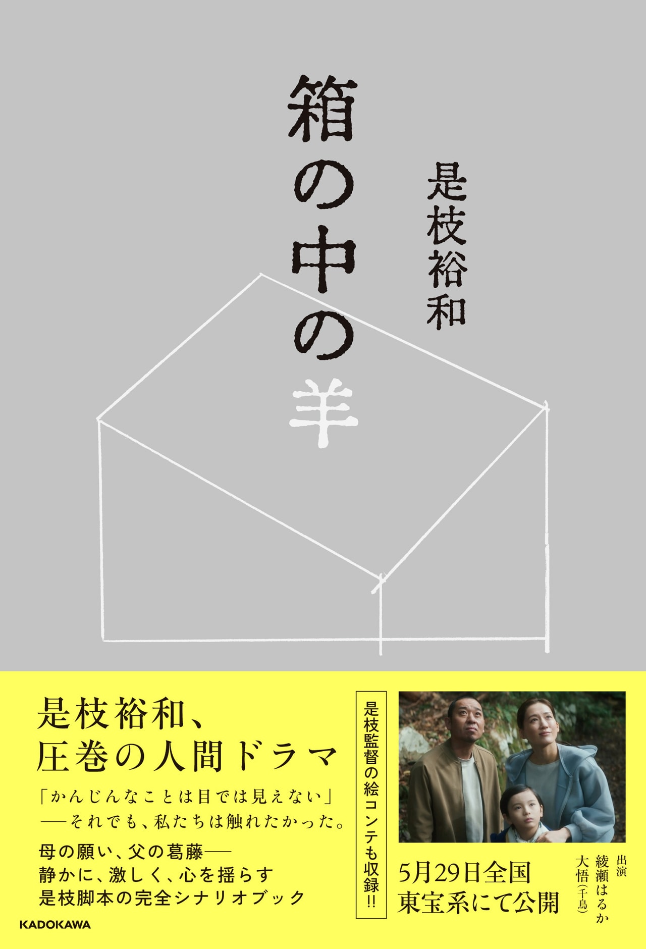 是枝裕和×綾瀬はるか×千鳥大悟の映画「箱の中の羊」シナリオブック発売