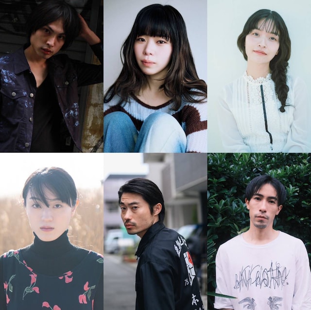 上段左から板橋春樹、松原怜香、イトウハルヒ、下段左から林更紗、細川佳央、佐々木穂高