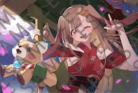 「超かぐや姫！」入場者特典第4弾で配布される「竹取オーバーナイトセンセーション」イラストポストカード（イラスト：西沢5㍉）