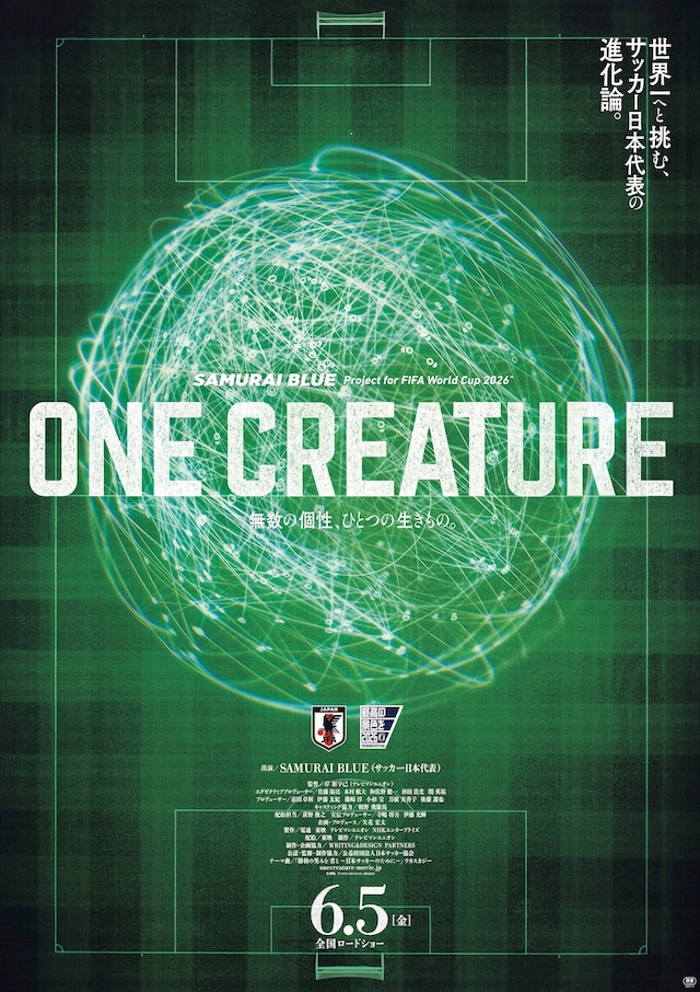 サッカー日本代表（SAMURAI BLUE）映画「ONE CREATURE」本ポスタービジュアル
