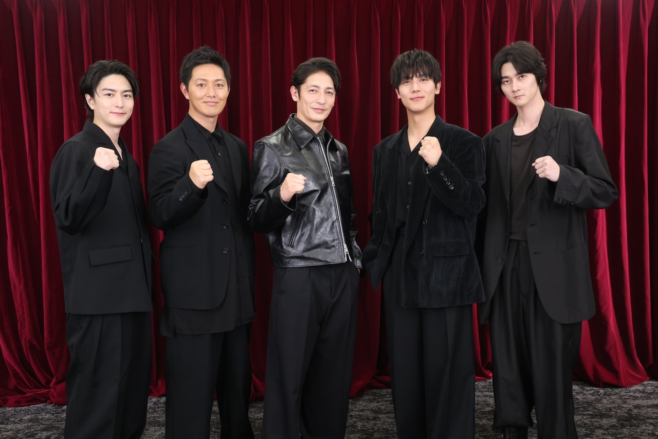 「ゴールデンカムイ 網走監獄襲撃編」第七師団スペシャルトーク映像より、左から稲葉友、工藤阿須加、玉木宏、中川大志、栁俊太郎