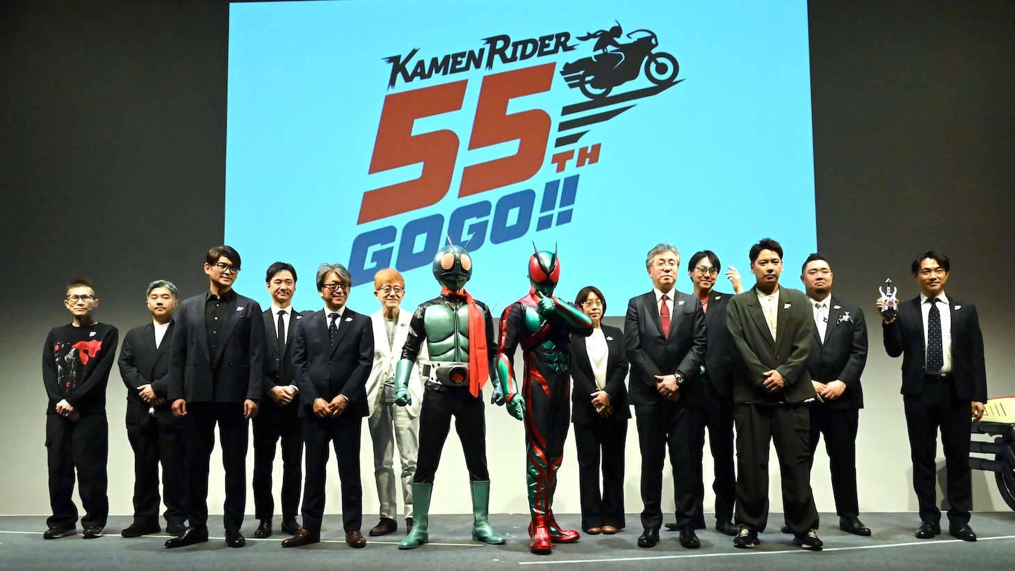 4月3日の“仮面ライダーの日”に開催された「仮面ライダー生誕55周年発表会」の様子