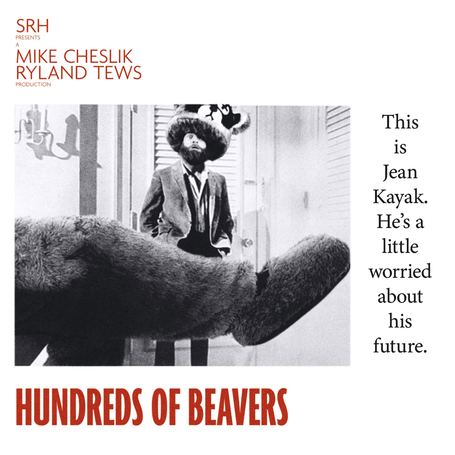 映画「FEVER ビーバー！」より、「卒業」のパロディポスター。ミセス・ロビンソンの足がビーバーに