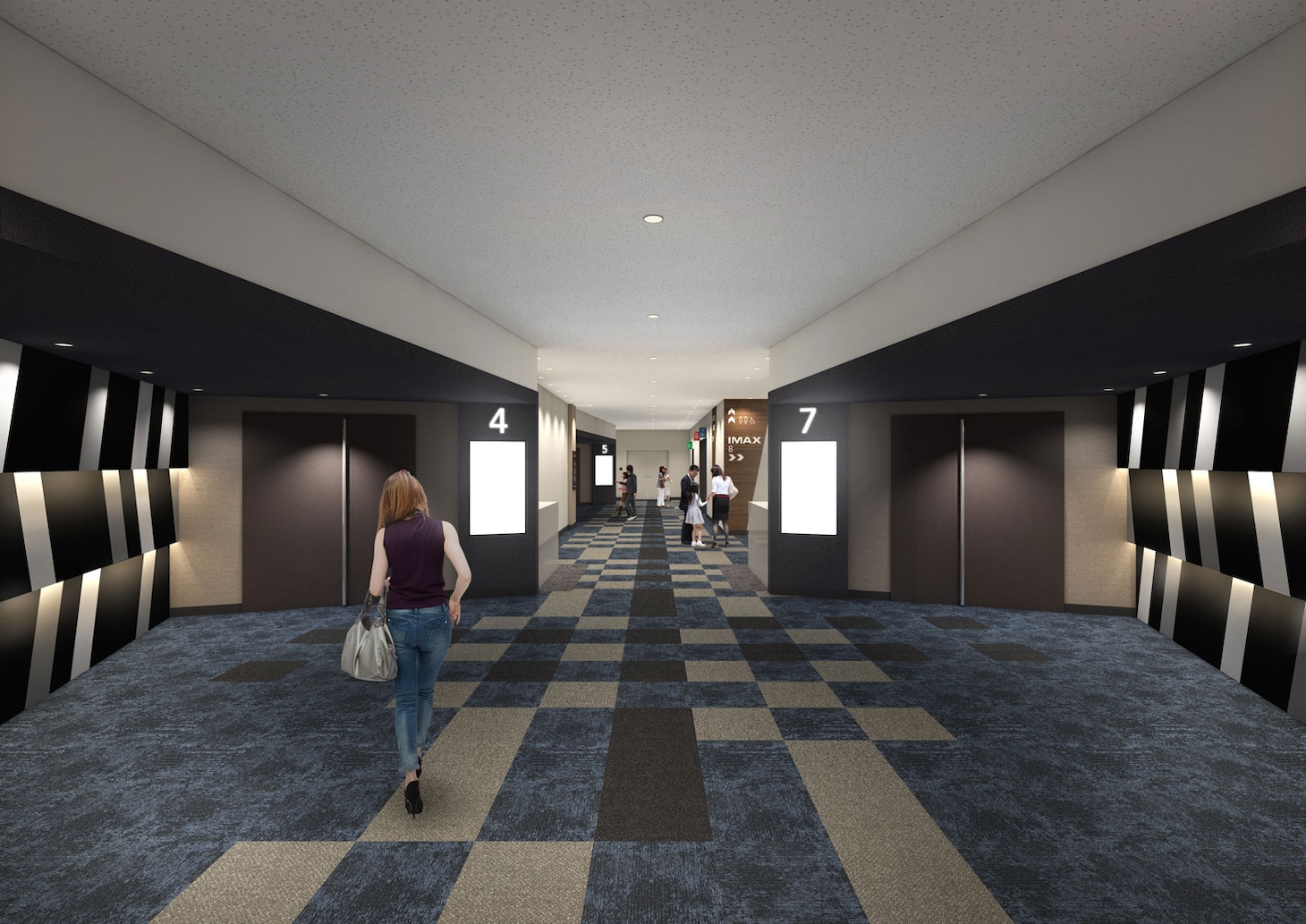 イオンシネマ八王子滝山の通路イメージ。同劇場には八王子市初のIMAXレーザーが導入される