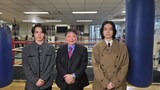 「人はなぜラブレターを書くのか」×「ザ！世界仰天ニュース」スペシャルコラボ回の様子。左から細田佳央太、大橋ボクシングジムの会長・大橋秀行さん、菅田将暉