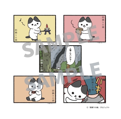 「脛擦りの森」2週目の入場者特典となる「ぱんだにあ描き下ろしステッカー」（ランダム・全5種）