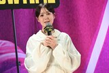 「ミステリー・アリーナ」の完成披露試写会にて、モンテレオーネ怜華役のトリンドル玲奈