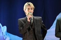 「ミステリー・アリーナ」の完成披露試写会にて、仏滅役の奥野壮