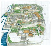 映画「黒牢城」より、有岡城の全体マップ（作成：美術担当・原田哲男 / ※ロケ地をすべてまとめた場合の有岡城の想定図）