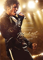 「Michael／マイケル」より、「BAD」のパフォーマンスをするマイケル・ジャクソン（演：ジャファー・ジャクソン）のキャラクターポスター