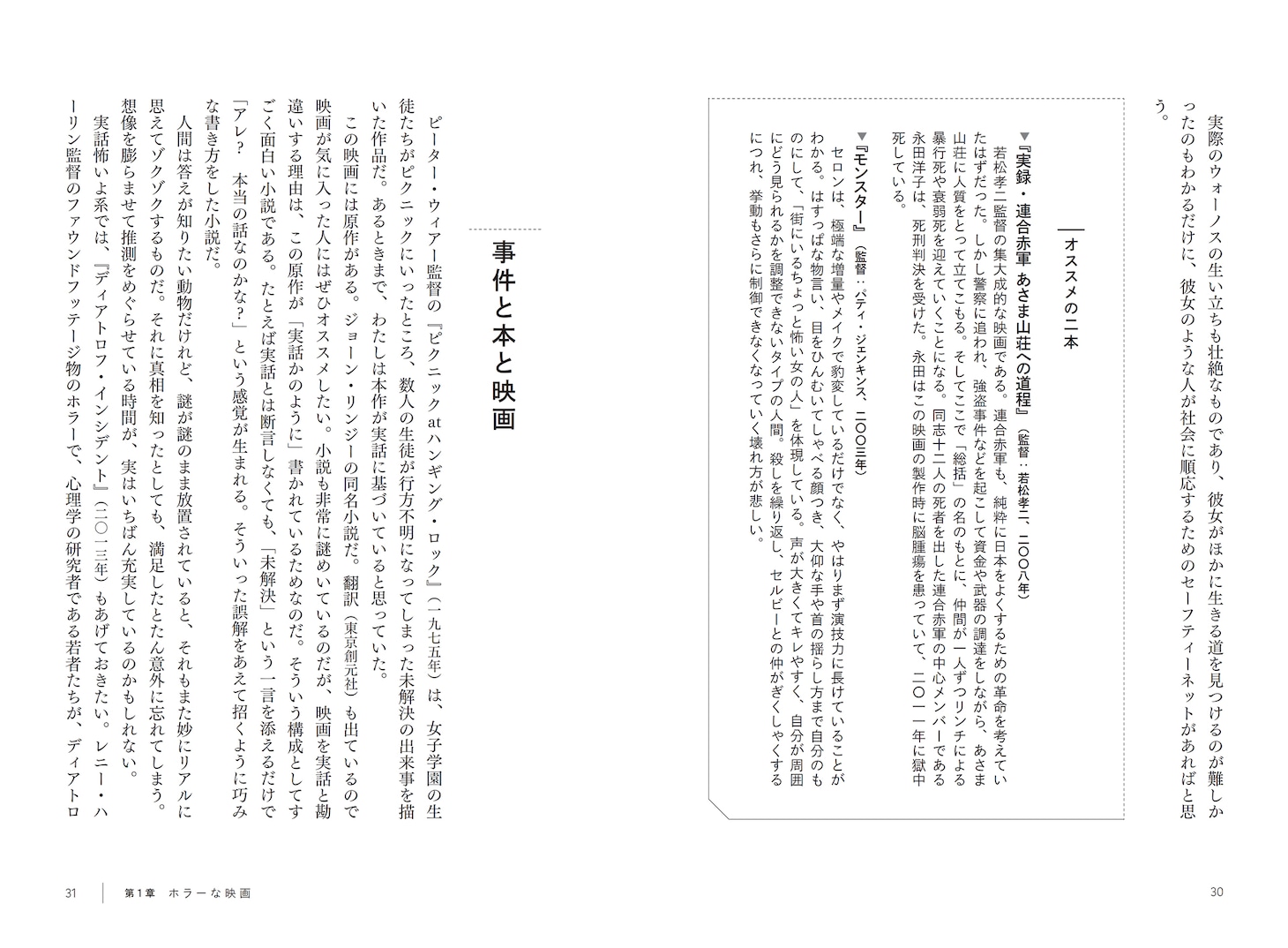 書籍「恐怖と孤独と寂しさのシネマガイド 真夜中の映画批評」中面