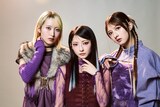 ≠ME主演ドラマ「ヤンキー激戦区の四天王がアイドルグループに転生したら？」より、Cry×Panのメンバー。左から≠MEの川中子奈月心、永田詩央里、河口夏音